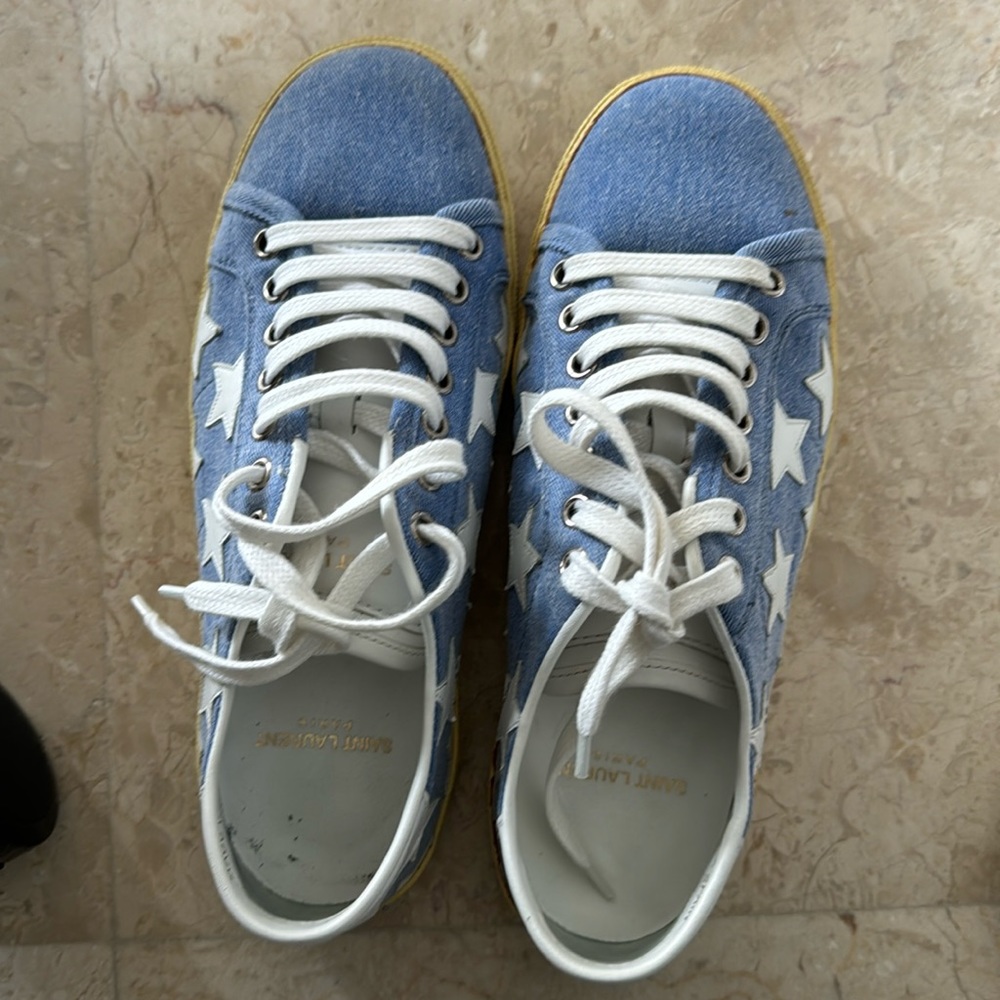 Ysl star denim sneakers